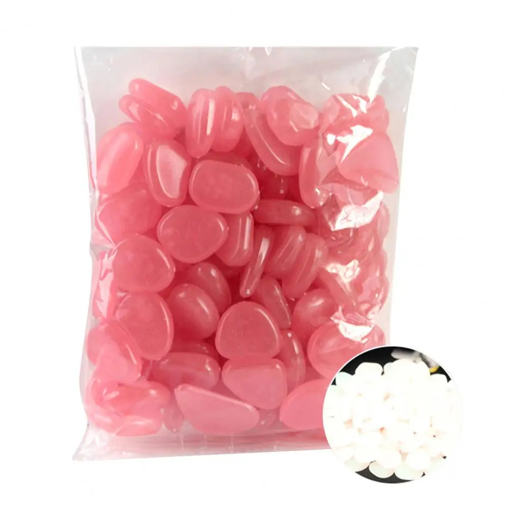 50Pcs Glow Pebble Irregular Shape Non-mineral Aquarium Decor Creative Glow Stones for Potting view 3