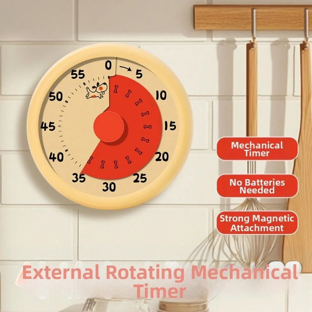 

Mechanical Visual Timer 60 Minutes Magnetic Countdown Alarm Clock Self Discipline Timer Reminder Kitchen Cooking Timer