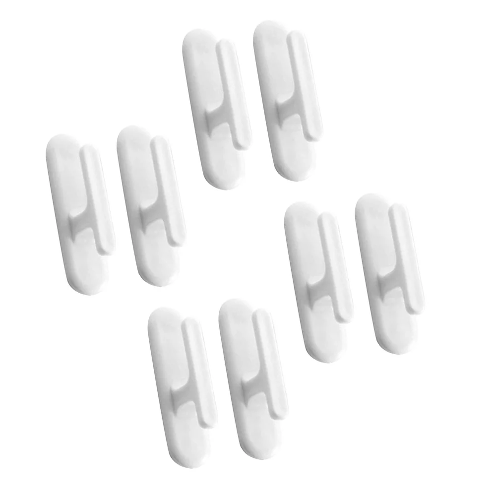 

8 Pcs Curtain Hooks Adhesive Blind Cord Holders White Strong Glue Easy Install Home Office Decor Window Treatment Hardware