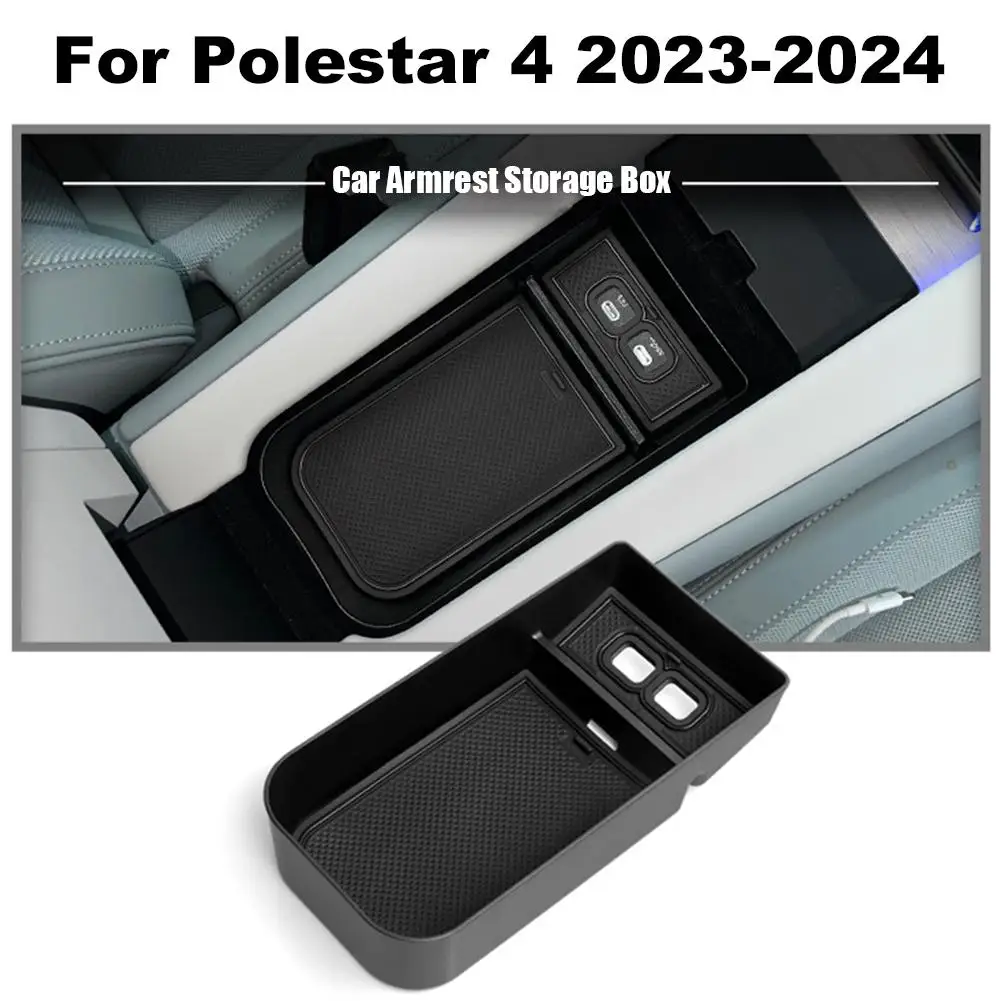 

For Polestar 4 2023-2024 Center Console Armrest Storage Car Car Dust-proof Tray Organizer Interior Box Wear-resistant Acces F2W6