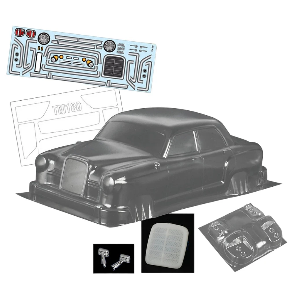 TM180 1/10 Mini Benz W180, M body, 210mm, clear PC, with light cups