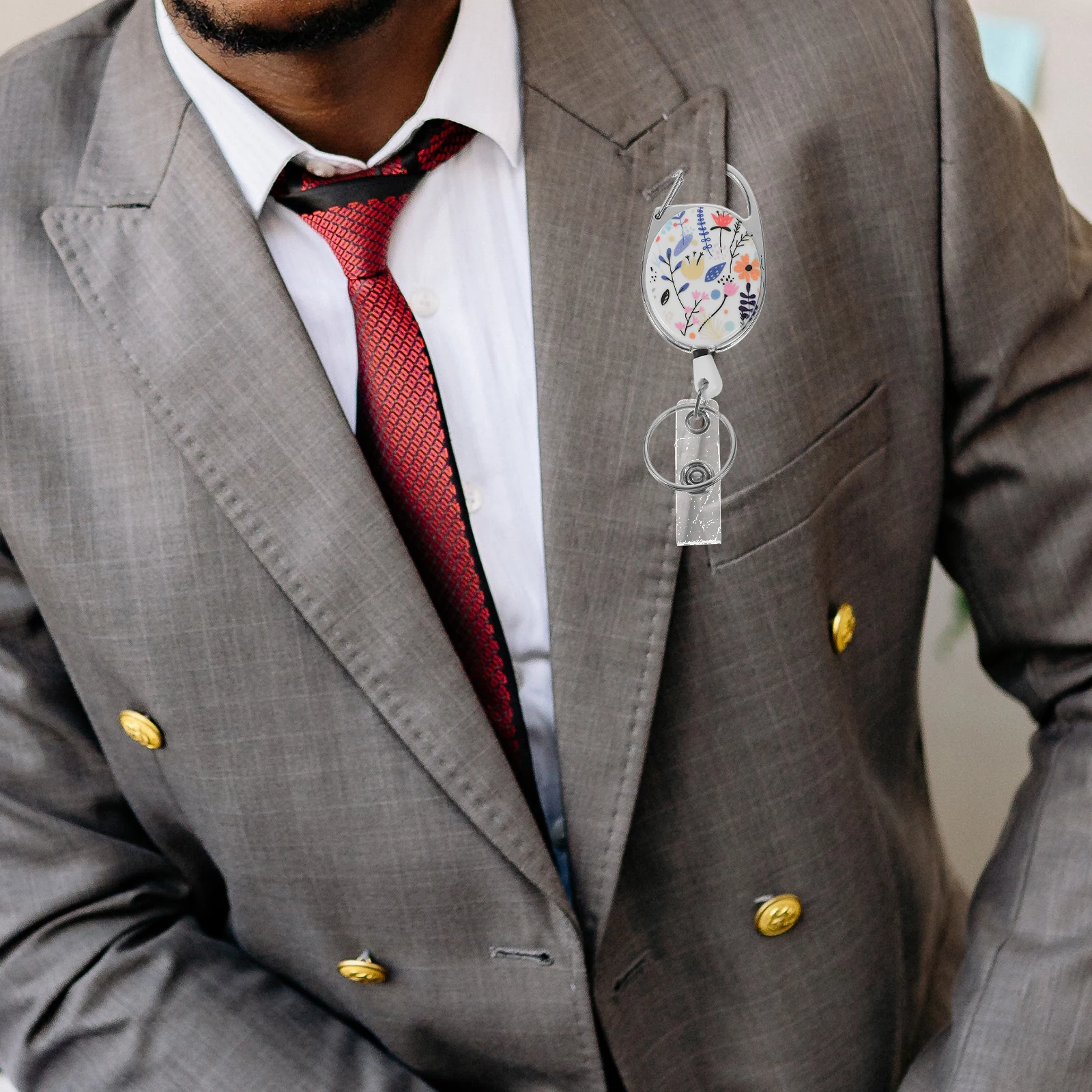 

1Set Badge Holder Lanyard Id Card Sleeve Flower Pattern Portable Safe for Teachers Students Medical Personnel Id Badge Holder