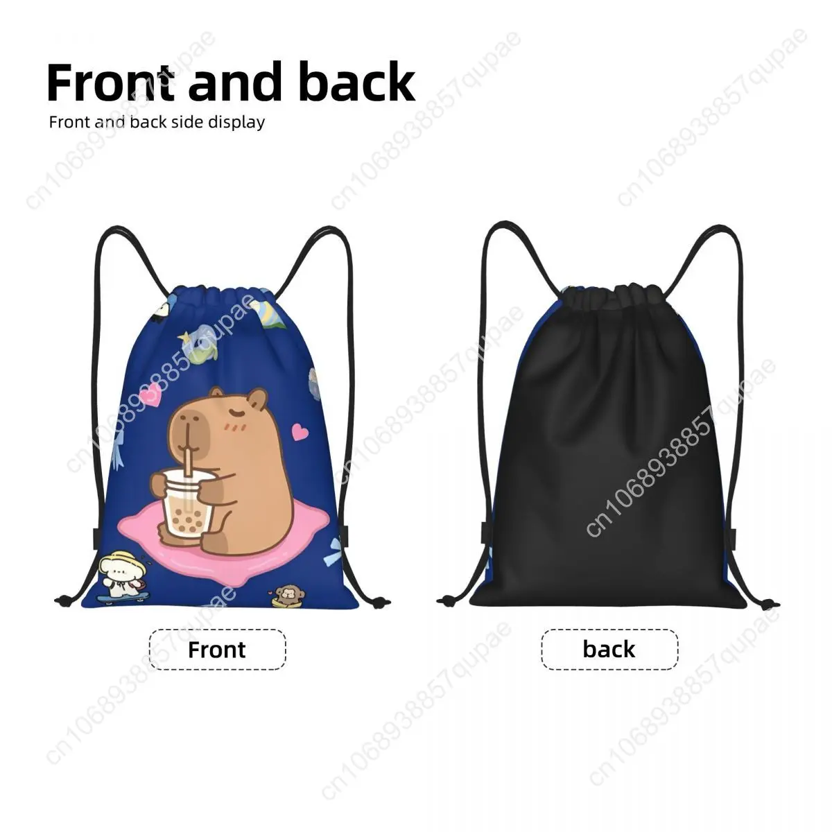 Cute Capybara Capibara Animal Drawstring Backpack Sports Gym Bag String Sackpack for Exercise