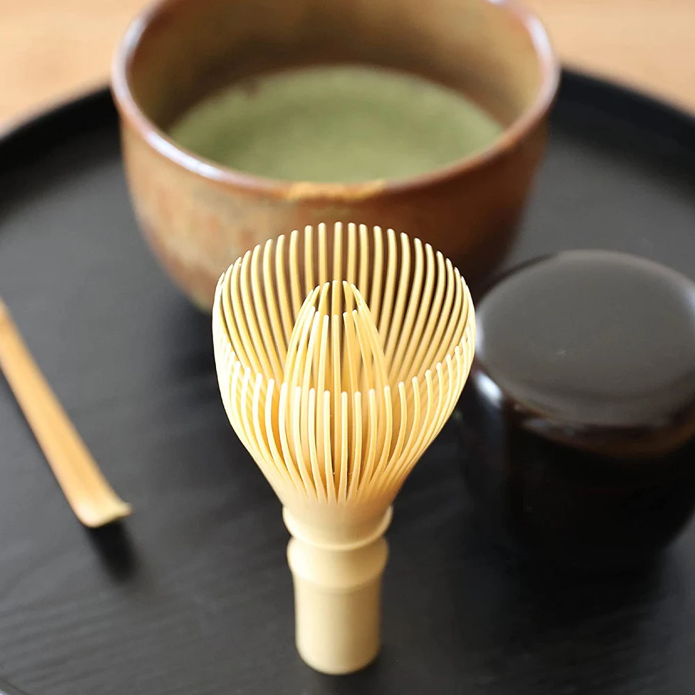 Resin Matcha Japanese Chasen Brush Tools for Matcha Green Tea Powder Reusable Powder Whisk with Whisk Holder Tea Ceremony