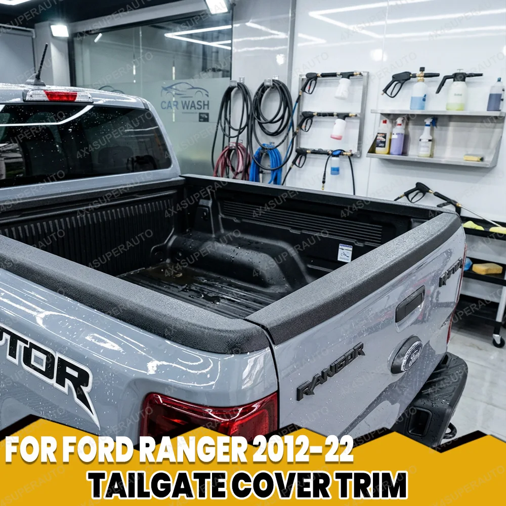 Image of Heckklappenabdeckung für Ford Ranger T6 T7 T8 Wildtrak Raptor 2012-2022 Heckklappenschutz ABS Mattschwarz 3/4 Stück