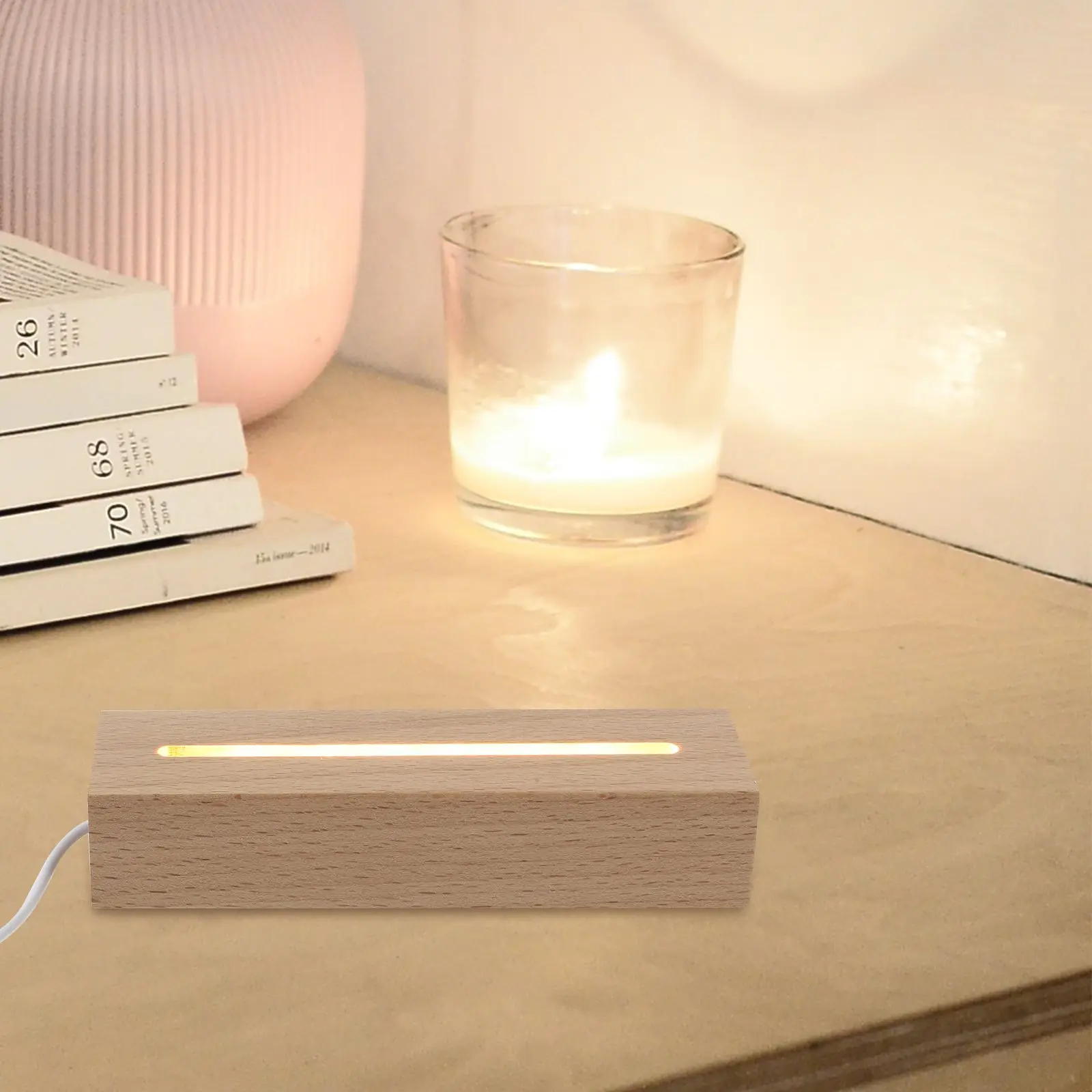 Beech Luminous Base Decoration Lighting Board Stand LED Display Shine Portable Adorn Lightweight