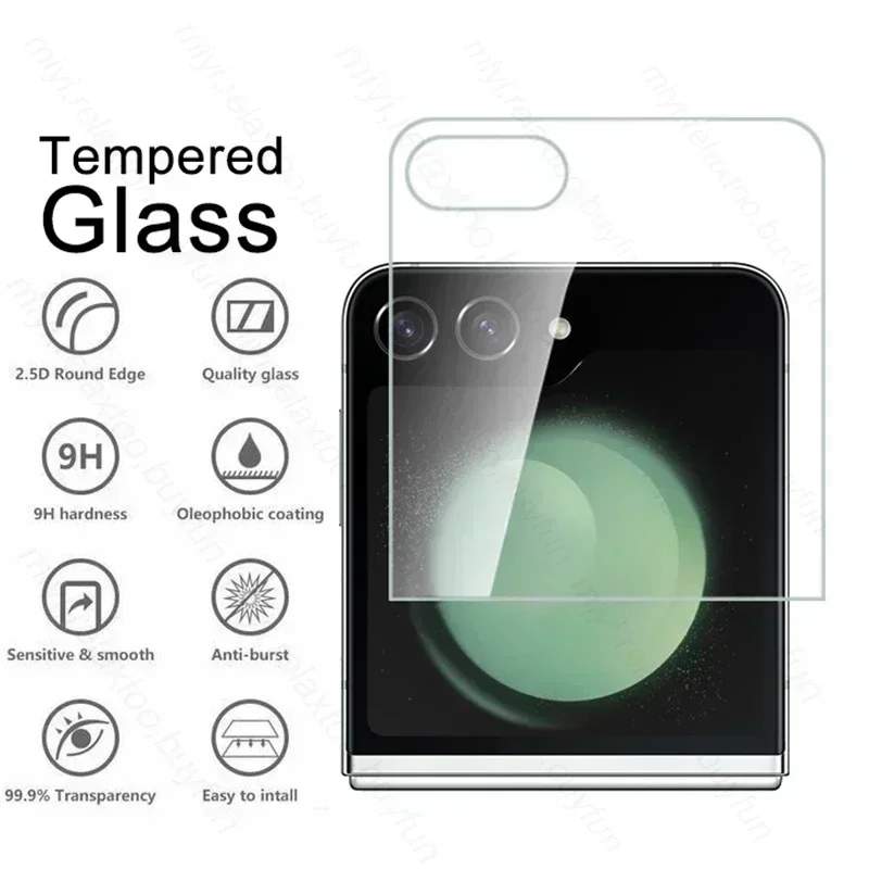 Sumsung ZFlip5 Glass 2PCS Protector de pantalla trasera completa de vidrio templado para Samsung Galaxy Z Flip5 5G Flip 5 6 Z5 vidrio protector