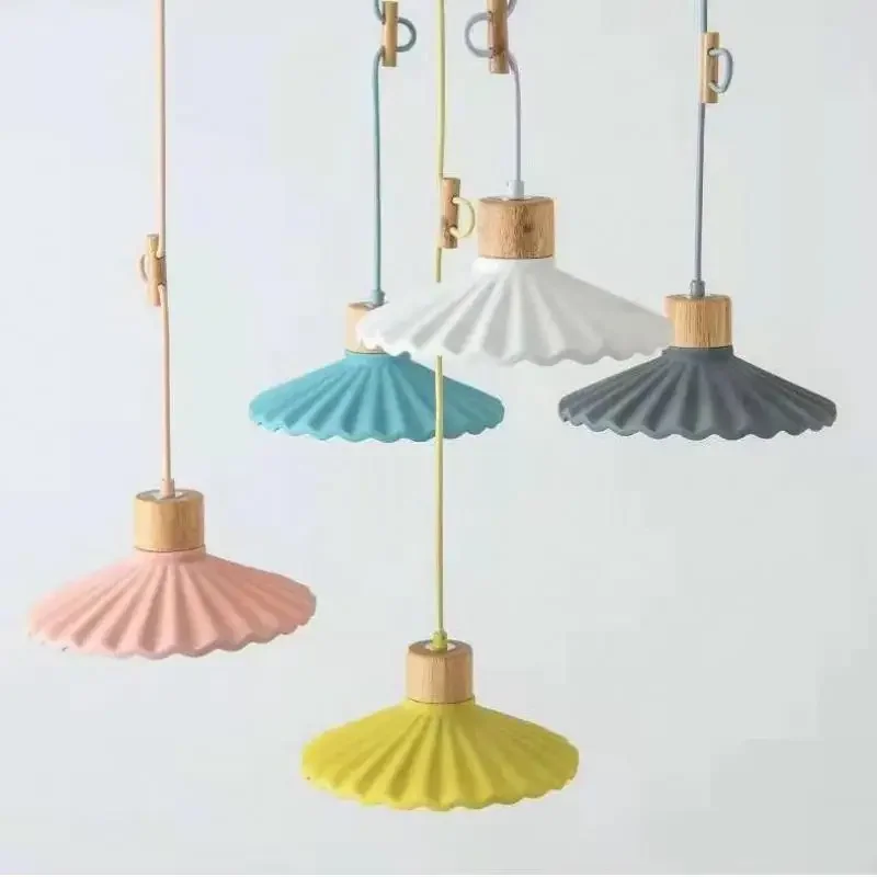 حديث-مصباح معلق مزخرف ماكارون ، أضواء متدلية رومانسية ودافئة ، ثريا صغيرة ، إضاءة مطعم نوردية ، بار ، متجر شاي