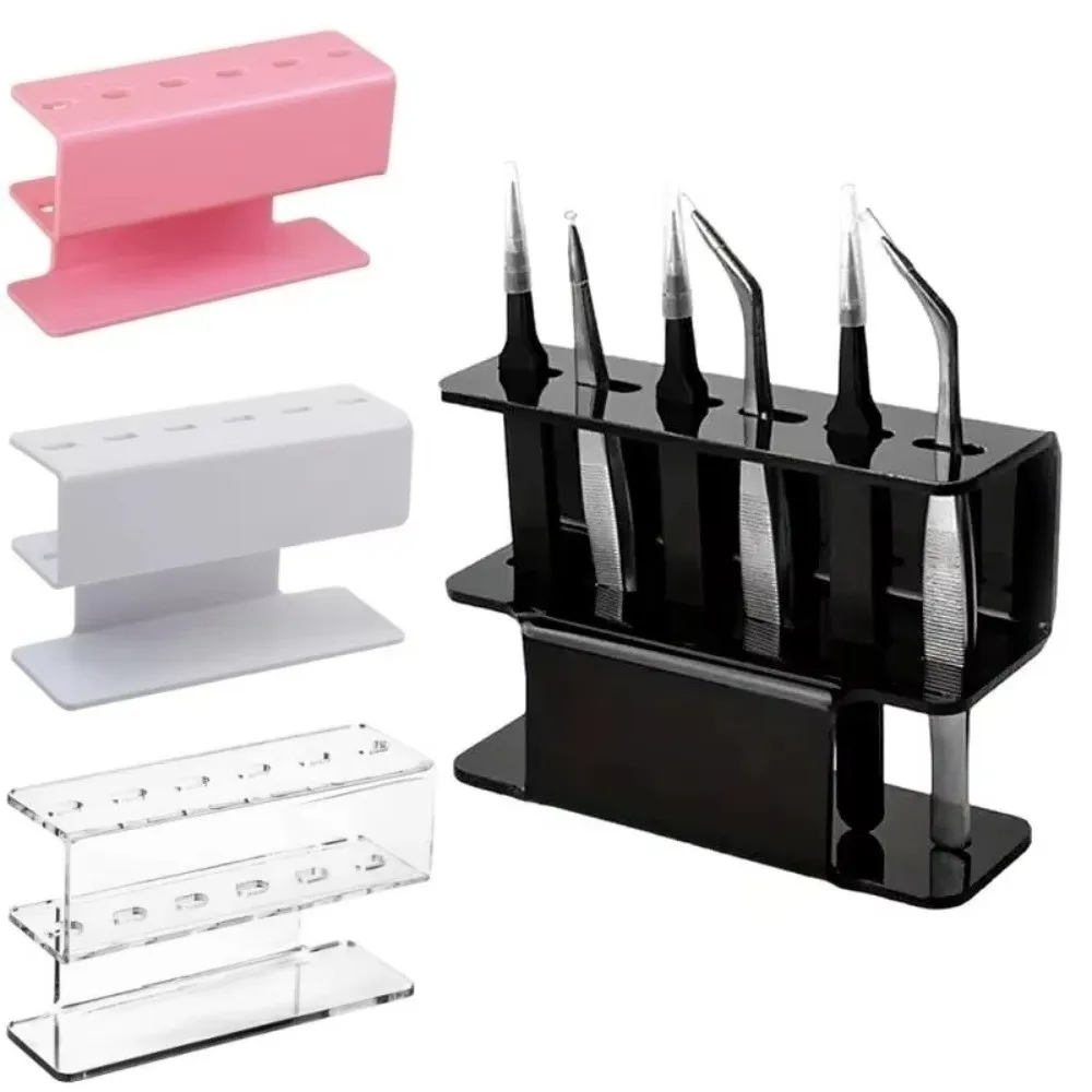 

New 6-hole Tweezers Display Stand Acrylic Eyelash Extension Tweezers Stand Display Box Storage Box Storage Stand
