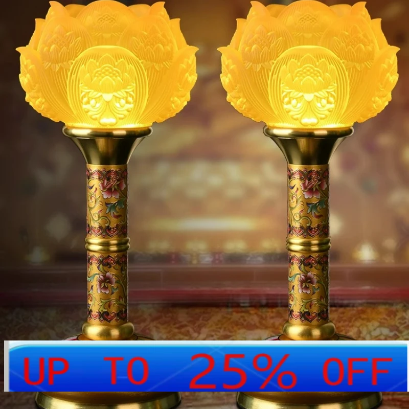 

LTT glazed colorful lotus flower for Buddhist family Guanyin Buddha front Changming ornament