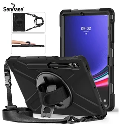 Shockproof Kids Safe PC + Silicon Stand Shoulder Strap Cover For Samsung Galaxy Tab S7 S8 S9 Plus 2023 2022 Fe 2021 SM-T730 Case