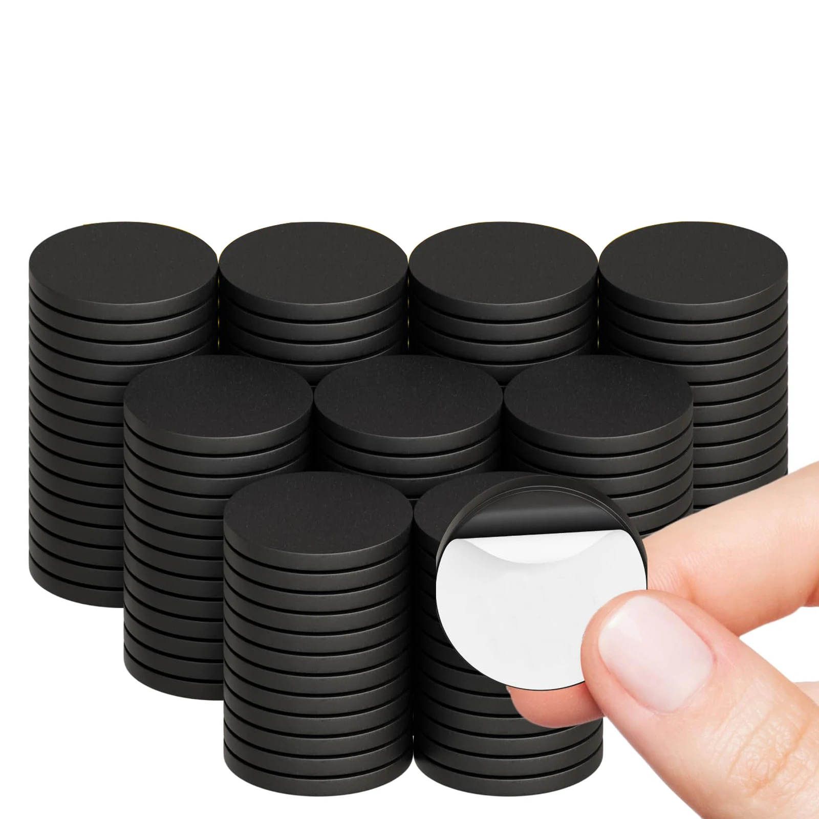 100 Pcs Magnetic Dots - Self Adhesive Magnet Dots (0.8' X 0.8') Peel & Stick Magnetic Circles - Flexible Sticky Magnets - Sheets