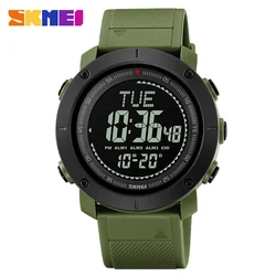 SKMEI Watches Back Light 5Bar Waterproof Compass Stopwatch Wristwatch Digital Countdown Outdoor Sport For Men Reloj Hombre