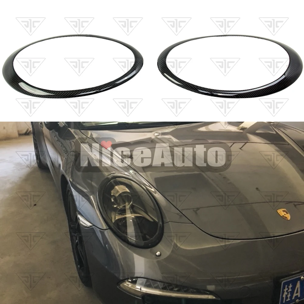 Брови для фар из настоящего углеродного волокна для Porsche 911 991.1 2012-2014 Carrera Turbo S, крышка передней лампы, веки, автомобильные аксессуары