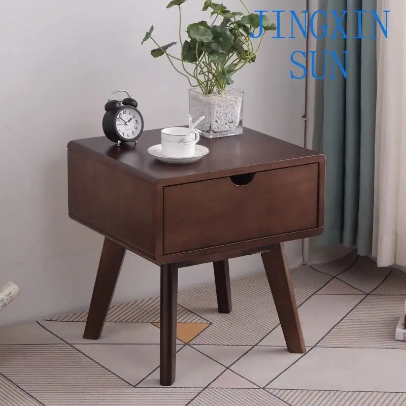 Nordic bedside table solid wood simple wind bedroom bedside simple wood wax oil B & B home mini small locker