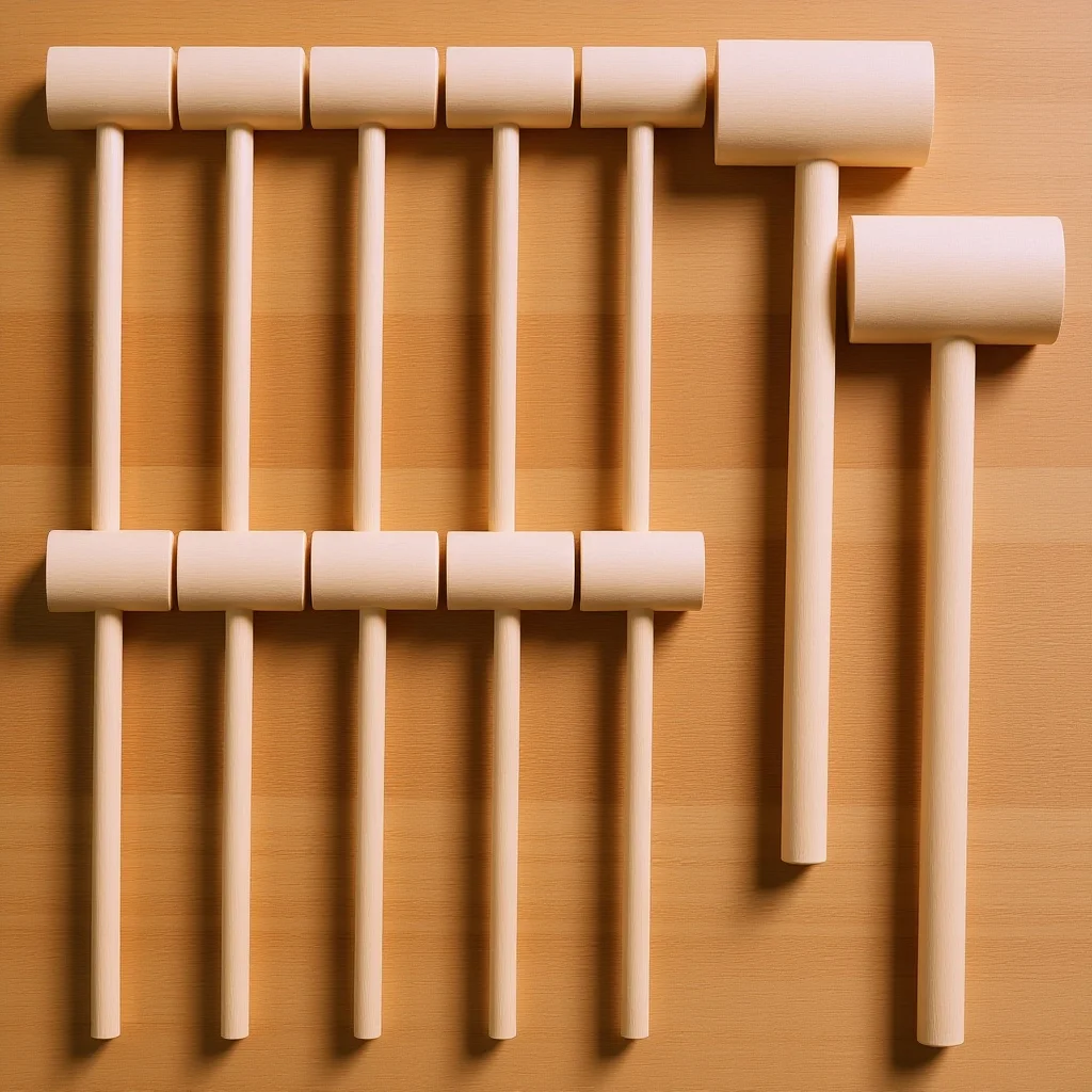 12Pcs Wood Mallet for Kids Mini Solid Wood Hammer Set Durable Safe Baby Hand Training Fun Mallet Tool Long-Lasting Development