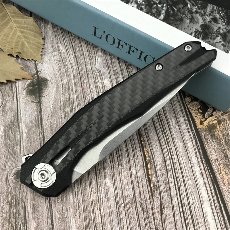 Black carbon fiber handle z.t0707 folding knife hunting tactics hiking survival camping outdoor EDC folding knife