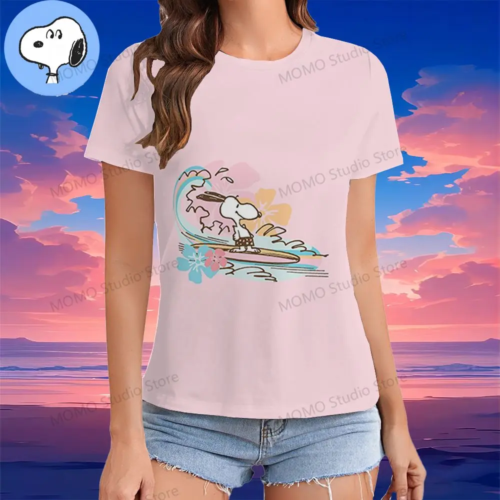 Short Sleeve O-Neck Summer XS-3XL Woman Clothing Snoopy Women\'s T-Shirt Anime 2024 Y2k Fashion Tshirt Tees 3D Print Streetwear