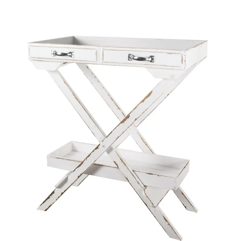 American retro old solid wood tray balcony floor rack multi-layer succulent plants