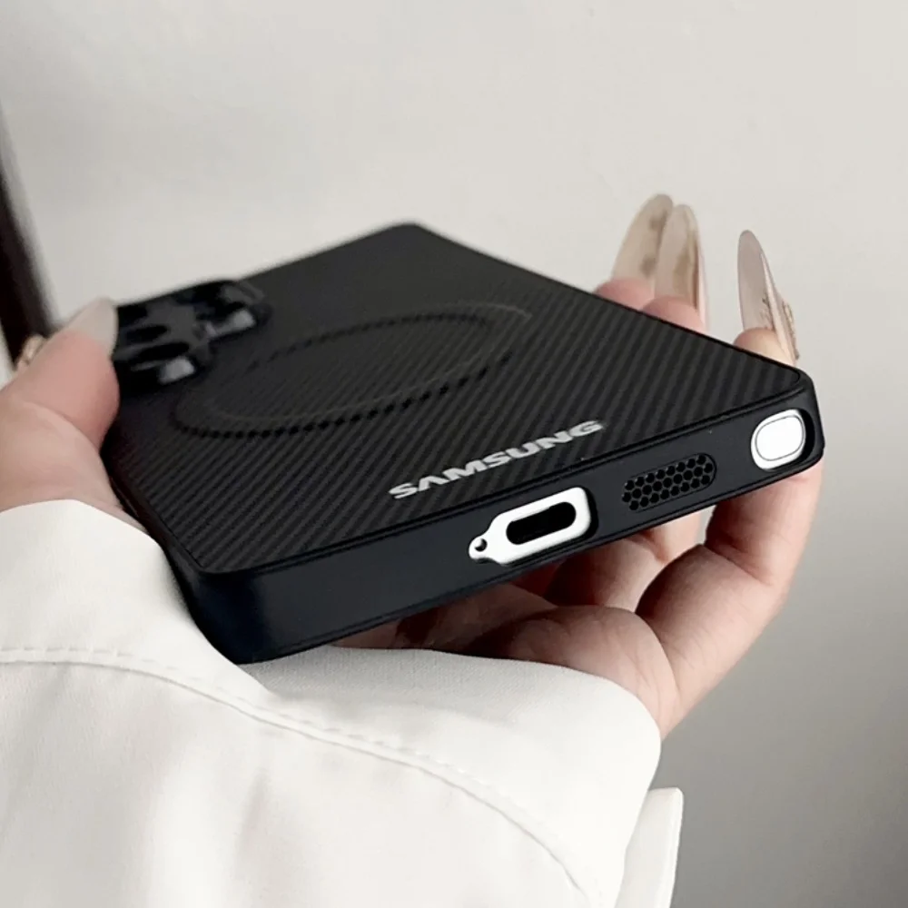 Carbon Fiber Magnetic for Magsafe Case For Samsung Galaxy S26 S25 S24 S22 S21 Ultra Plus S23 FE Wireless Charging Bumper Cover view 6
