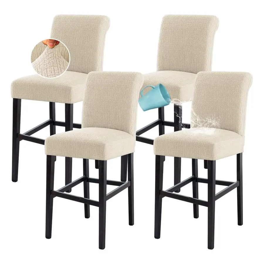 

100 Waterproof Bar Stool Covers Rectangular Pub Counter Stool Chair Covers Washable Counter Height Stool Seat Covers Jacquard Cr