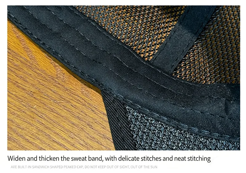 Sommer-Baseballkappe mit Hohlem Rand und Atmungsaktivem Vollnetz, Unisex, Verstellbarer Sonnenhut für Outdoor-Aktivitäten – Detail 3