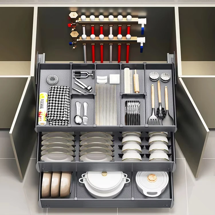 

Expandable Pull Out Cabinet Drawers Organizer Hydraulic Kitchen Pull Out Basket