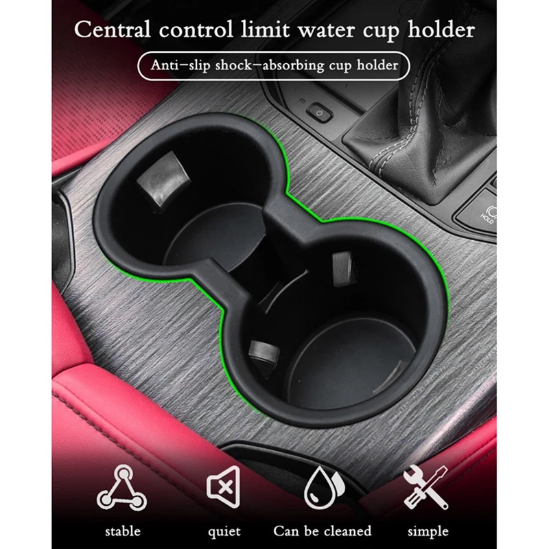 Anti-Slip Shock-Absorbing Water Cup Holder para Land Cruiser LC300, Caixa do copo de armazenamento, Carro Tidying Peças sobresselentes