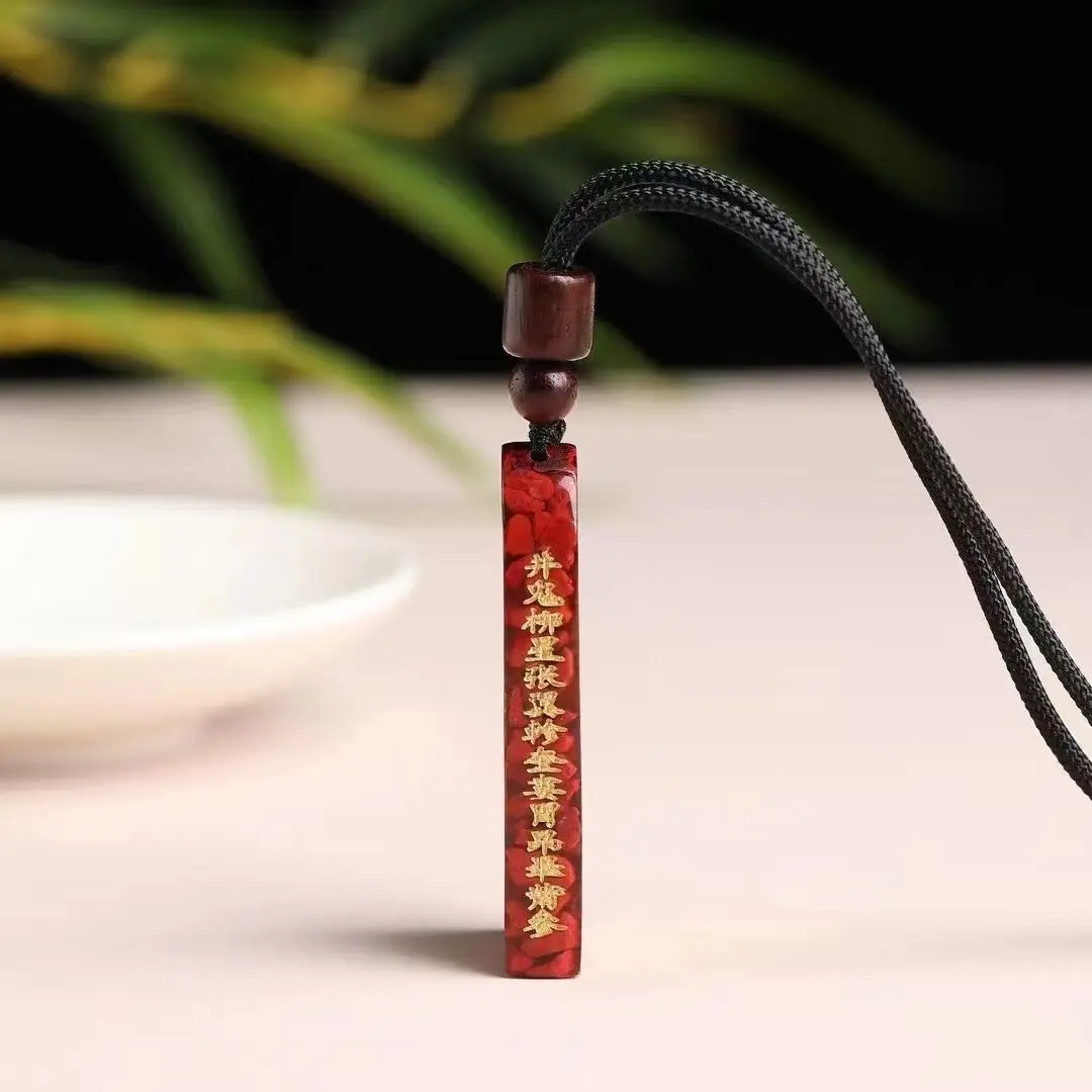 Crystal Cinnabar Light Transmission Large 5 Thunder Order Pendant Town House Men and Women's Baby Car Taoist Instrument Pendant