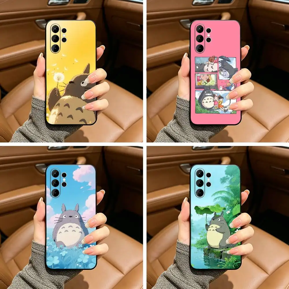 Classic Popular Anime -My- Neighbor- Totoro Phone Case For Samsung S25,S24,S21,S22,,Plus S23,S30,UltraLite,Black Soft Silicone