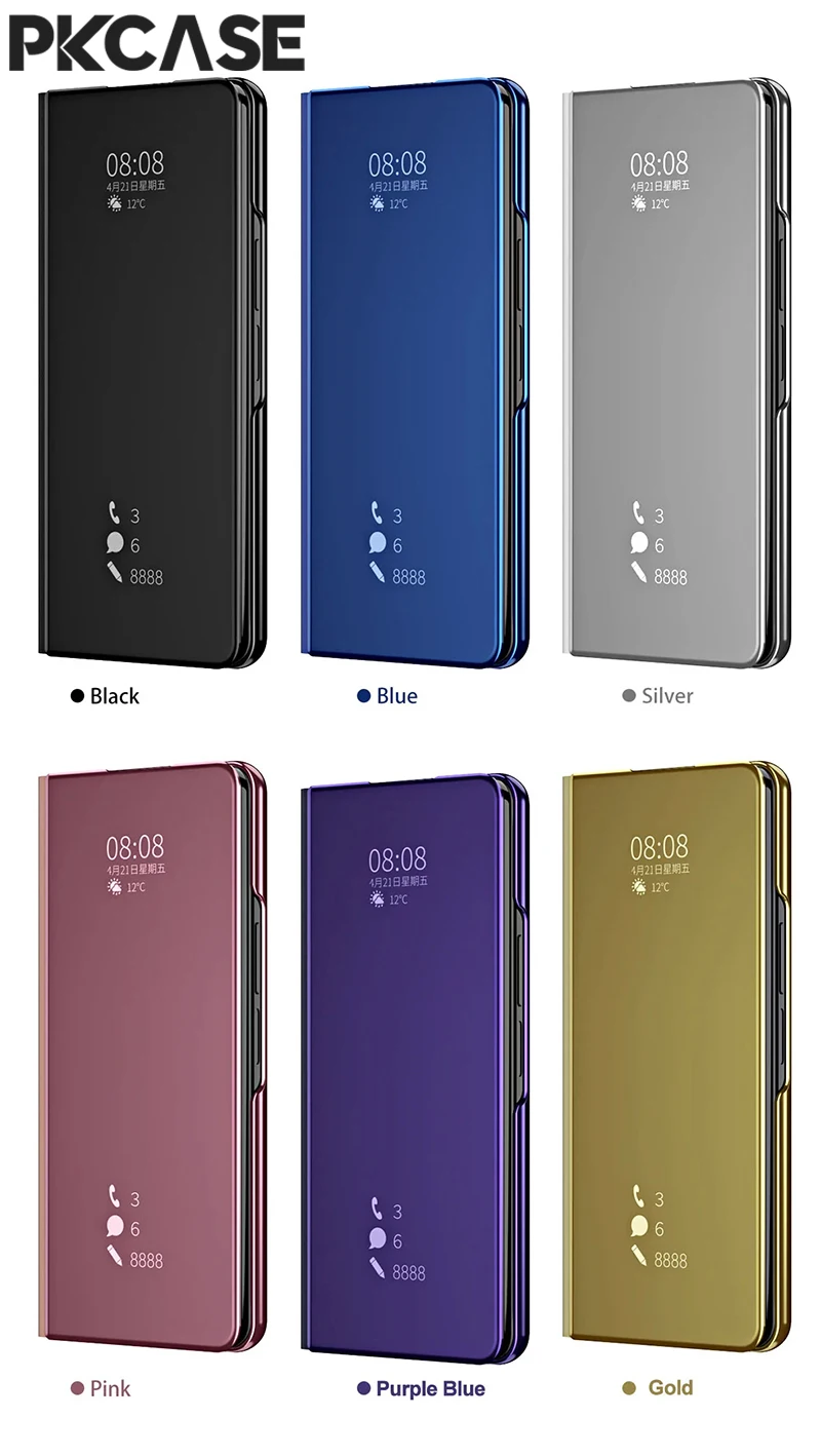 PKCASE Smart Mirror Flip Handyhülle für Samsung Galaxy Z Fold 8 Ultra Z Fold 7 Z Fold 6 Z Fold 5 Z Fold 4 Z Fold 3 Lederhülle – Detail 9