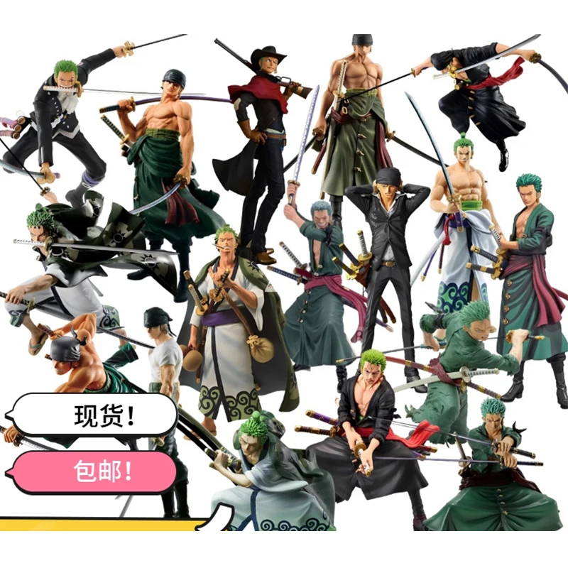 One Piece Figures Roronoa Zoro A Variety Of Modeling Small Statue Collection Anime Zoro Statue Collection Ornaments Toys Gifts