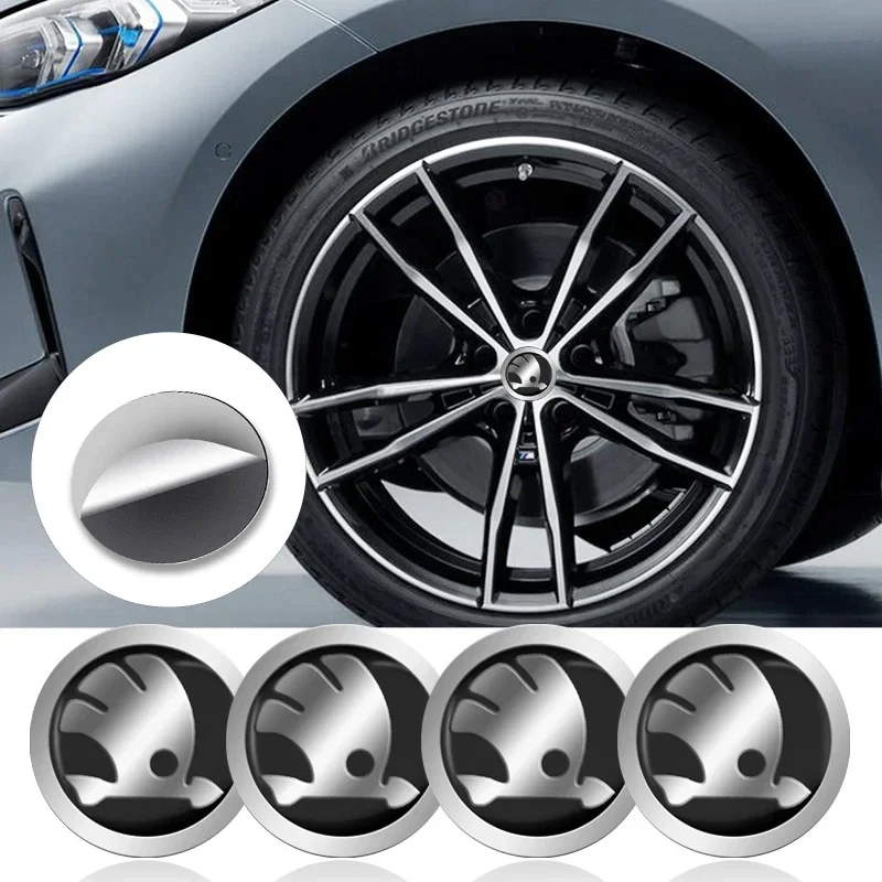 

4pcs 56mm Car Wheel Center Hub Cap Badge Emblem Decal Wheel Sticker For Skoda Octavia KAMIQ KODIAQ SUPERB RAPIDFABIA YETI