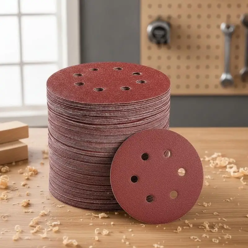 30PCS Universal 8 Hole Sanding Discs 125mm Sandpaper For Metal Wood Glass Sander Polishing Pads Home Abrasive Tools 60~240 Grit