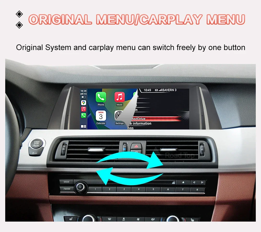 

Wireless CarPlay For BMW 5 Series F10 F11 2012-2017 CIC NBT Android Auto Car Radio Multimedia Player Linux Display Screen