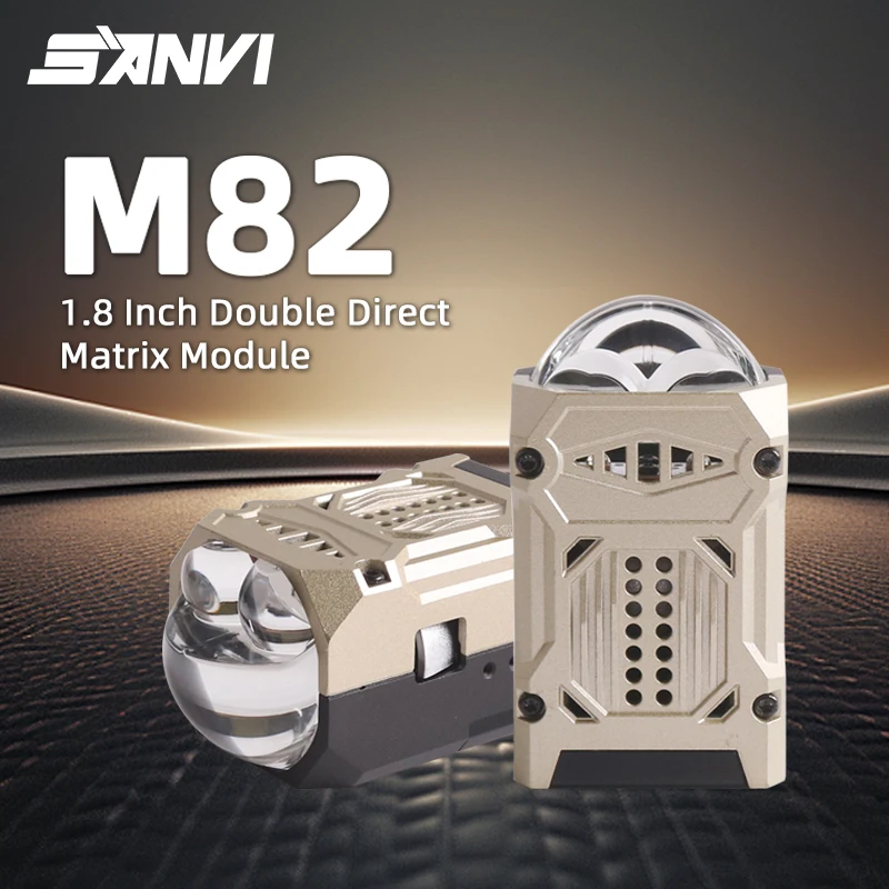 SANVI 1.8 Inch M82 Bi Led Matrix Lens Hyperboloid Projector for Motorcycle Headlight Car 12V 6000k Led Lights Auto Accessories