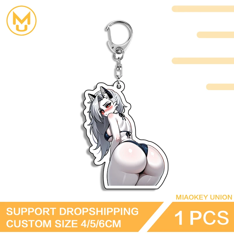 Loona Sexy Girl Chic Butt Amusing Artistic Unique Double Sided Keyring Publicized Personality Simulated Costumes Jewelry
