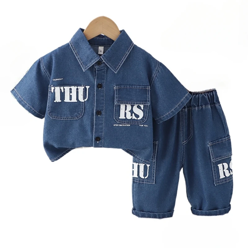 

New Summer Baby Boys Clothes Suit Children Girls Short Sleeved Shirt Shorts 2Pcs/Set Kids Clothing Infant Fashion Casual Costume