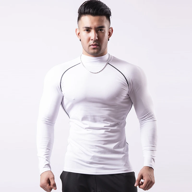 Men Compression Running T Shirt Fitness Tight Long Sleeve Sport tshirt Training Jogging Shirts Gym Sportswear Quick Dry rashgard