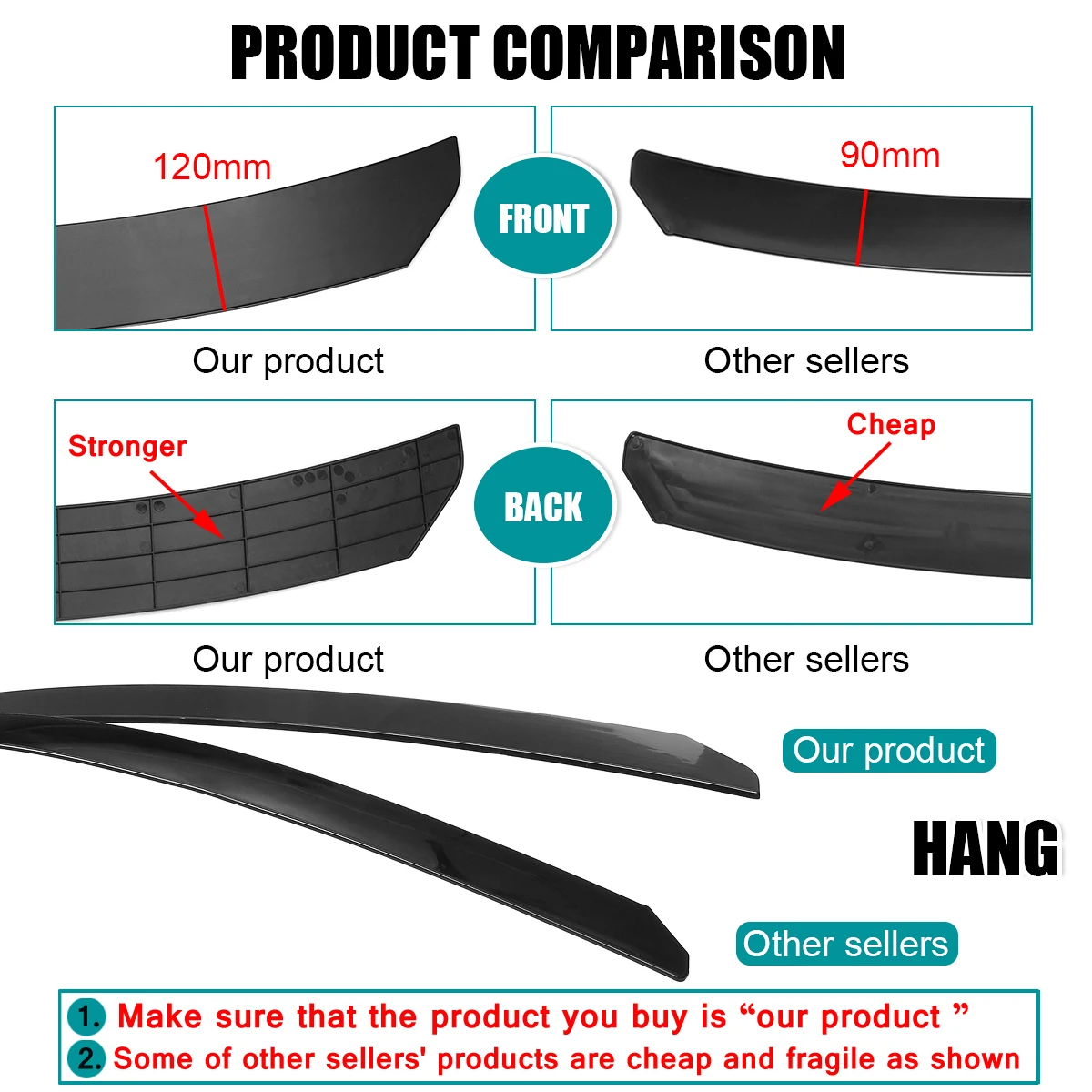 العالمي سيارة الجبهة الوفير الشفاه طقم الجسم ، الذقن الوفير ، المفسد ، الخائن ، الناشر ، أسود ، ألياف الكربون ، دودج ، هوندا ، سوبارو ، 3 قطعة #4