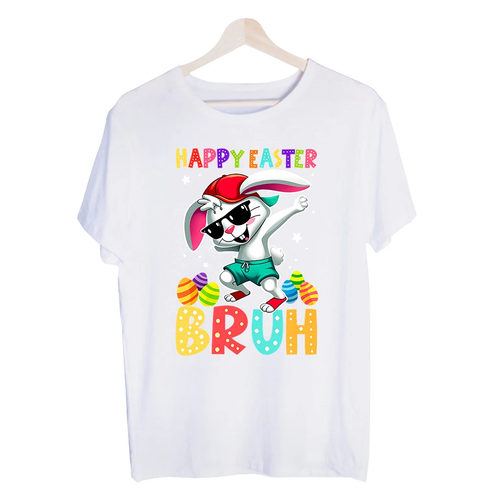 Men's Bunny Egg Graphic Tee, Short Sleeve Crew Neck T-Shirt for Easter Casual Wear and Spring Outfits