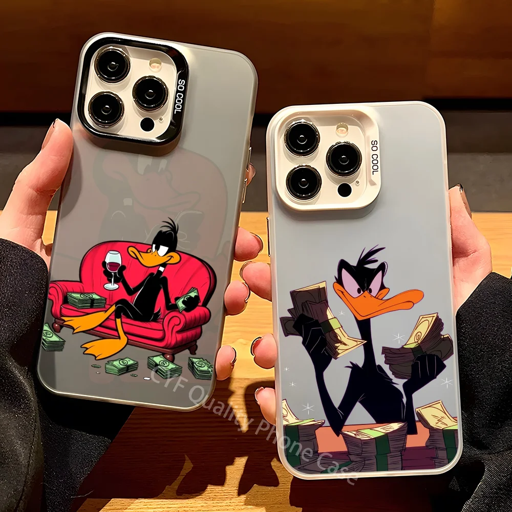 P-Porky Daffy Cute Duck funda de teléfono para Apple 11 12 13 14 15 16Pro Max Plus protege la cubierta del teléfono chapado