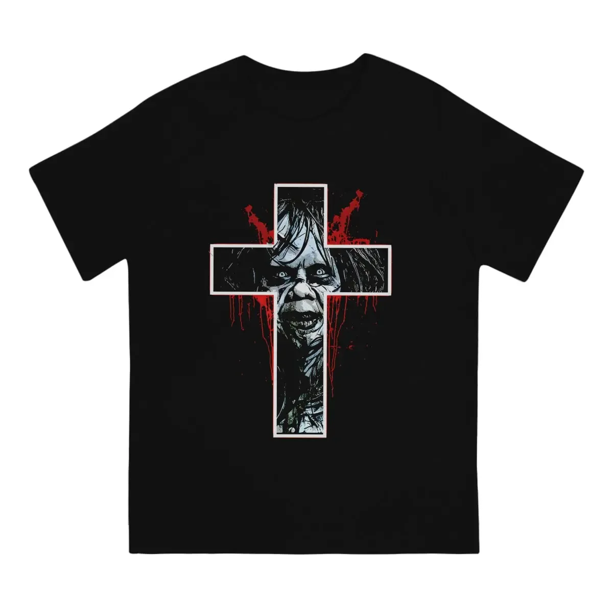 Fans Men's T Shirts T-The Exorcist Vintage Tee Shirt Short Sleeve Round Neck T-Shirts 100% Cotton Unique Clothing