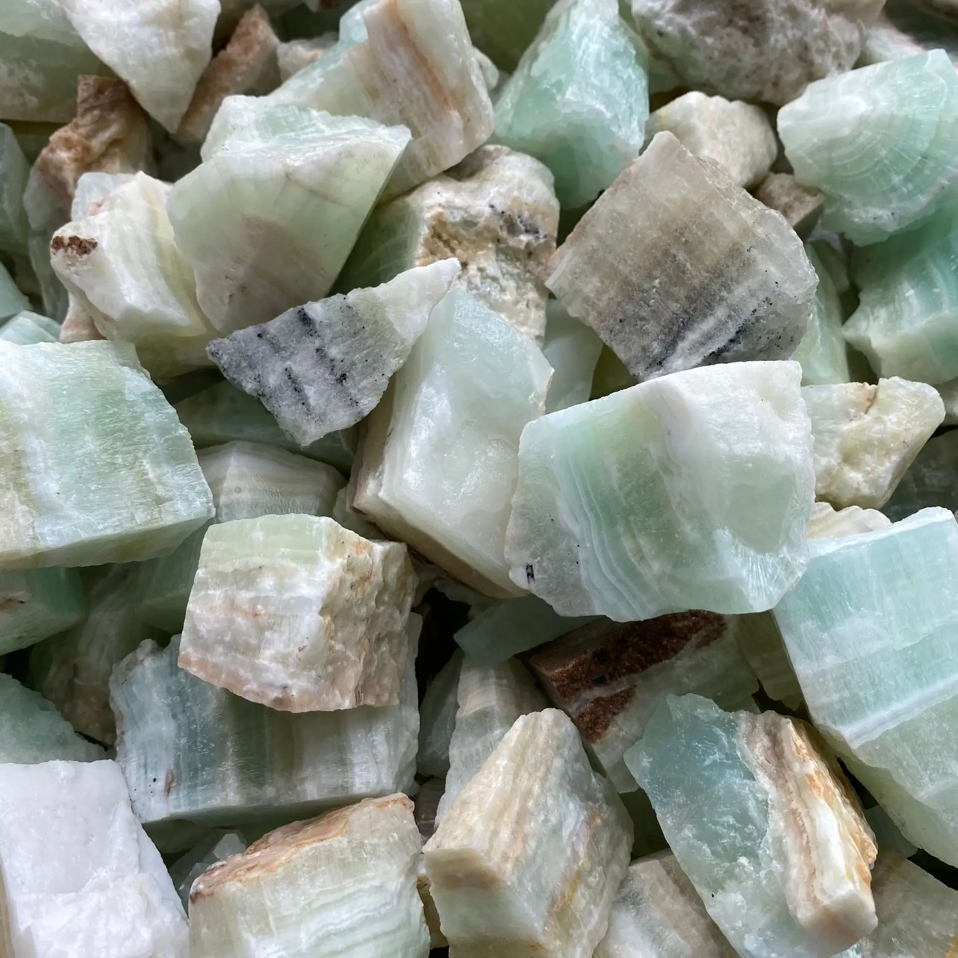 Natural Afghan Jade Caribbean Stone Raw Stone Calcite Jade Mineral Specimen Jewelry Making Home Decor Rough