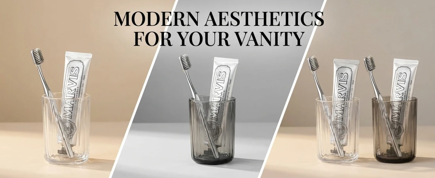 Glacier Ripple Bathroom Tumbler Rounded Cup Mouth For Lips Home_voghion.com