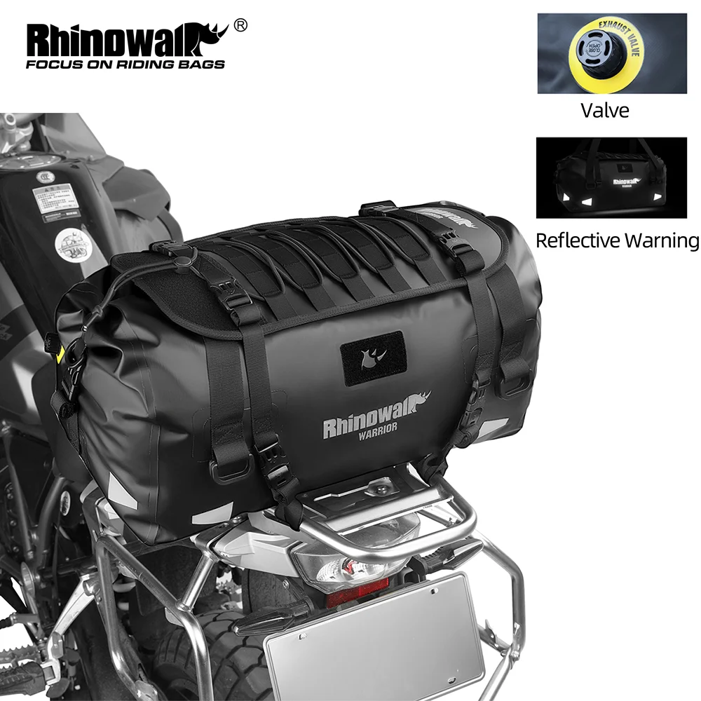 

Rhinowalk мотоциклетная седельная сумка 20/40 л водонепроницаемая сумка с сухим двигателем, большая сумка на заднее сиденье, рюкзак, багаж для поездки на большие расстояния