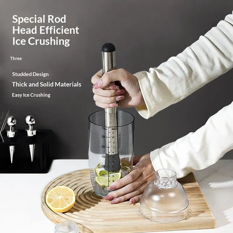 Fruit Lemon Muddle Pestle Bar Tools Stainless Steel Crushed Ice Hammer Multifunctional Popsicle Sticks Cocktail Swizzle Stick