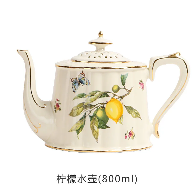 Bone China White Gold Lemon Teapot Coffee Cup Saucer Set Nordic Kitchen Drinkware For Birthday Wedding Coffee Tea Milk Water Mug