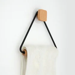 Toilet Paper Towel Dispenser Wooden Paper Roll Holder for Bathroom Contact Paper Holder Household Storage Rack