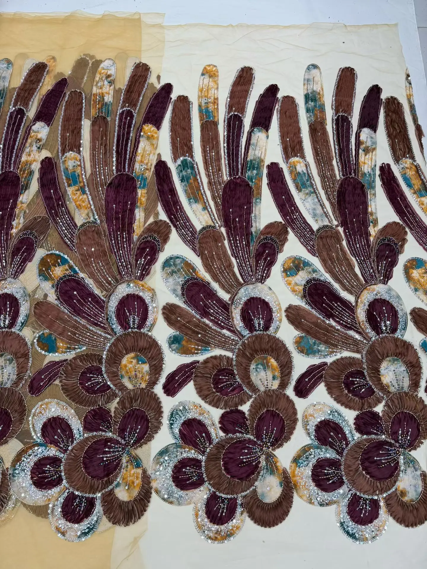 

Nigerian Tulle with Sequins Embroidery, Lace Fabric, Beads, Stone Prom Dresses, Sewing, High Quality, 2026, DP0507 ,5Yards